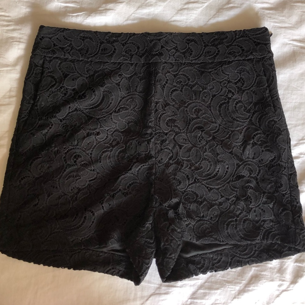 Express high waisted crochet shorts